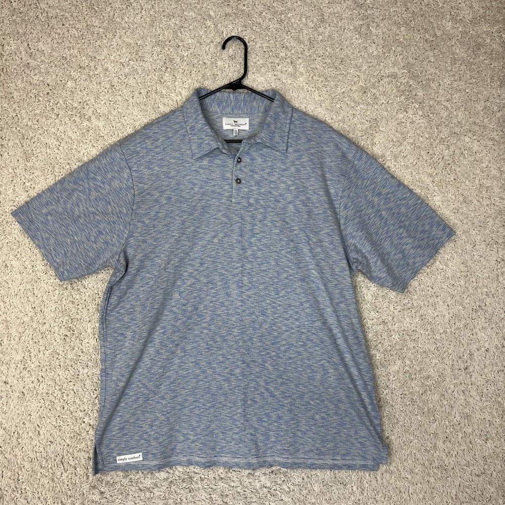 Simply Southern Polo Shirt Mens Size XL Blue Preppy Stretch Casual Office NWT